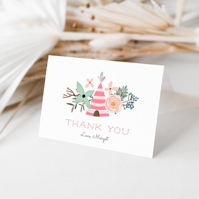 Tarjeta De Agradecimiento Wild One | Tema de cumpleaños boho de camping lind (Subido por el creador)