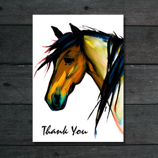Tarjeta De Agradecimiento Wild Pony | Watercolor Horse