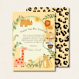 Tarjeta De Agradecimiento Wild Safari Adventure Awaits Baby Shower