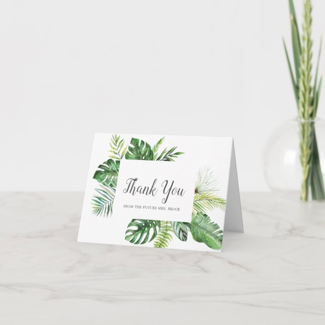 Tarjeta De Agradecimiento Wild Tropical Palm Future Sra. Gracias Card (Anverso)
