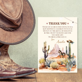 Tarjeta De Agradecimiento Wild West Boy Un Pequeño Chico Rústico Baby Shower