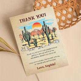 Tarjeta De Agradecimiento Wild West Cowboy Birthday Party