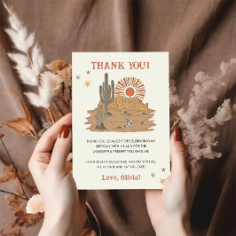 Tarjeta De Agradecimiento Wild West Cowboy Birthday Party