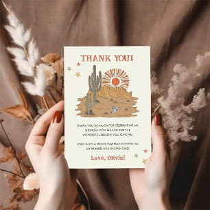 Tarjeta De Agradecimiento Wild West Cowboy Birthday Party