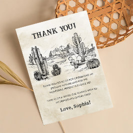 Tarjeta De Agradecimiento Wild West Cowboy Birthday Party