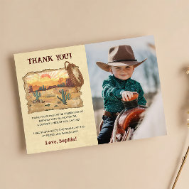 Tarjeta De Agradecimiento Wild West Cowboy Birthday Party