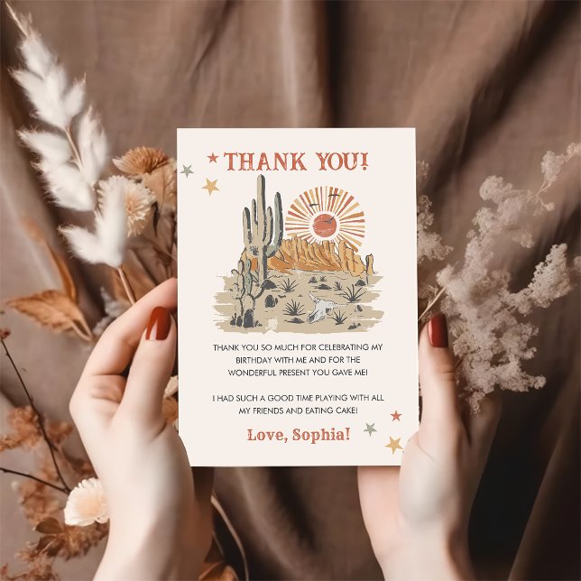 Tarjeta De Agradecimiento Wild West Cowboy Birthday Party (Subido por el creador)
