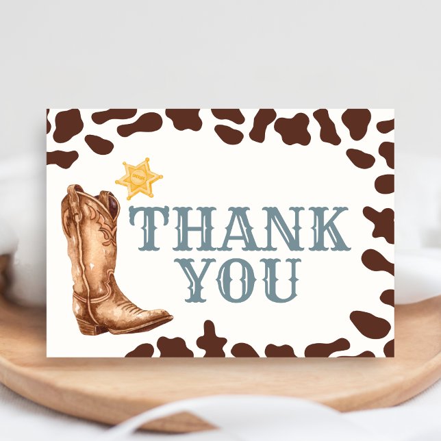 Tarjeta De Agradecimiento Wild West Cowboy Rodeo Baby Shower (Cowboy Western Rodeo Ranch Baby Shower Thank You Card)