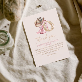 Tarjeta De Agradecimiento Wild West Little Cowgirl Baby Girl shower