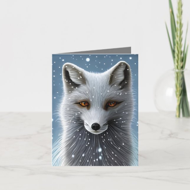 Tarjeta De Agradecimiento Wilderness Artic Fox (Anverso)