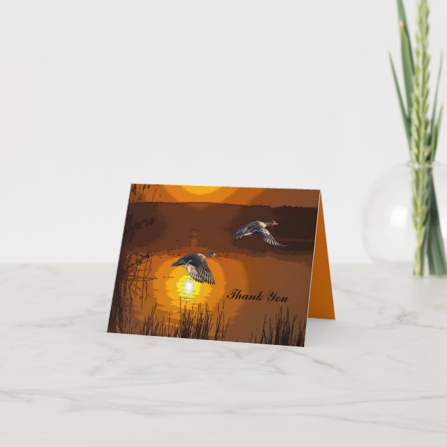 Tarjeta De Agradecimiento Wilderness Sunset Duck (Anverso)