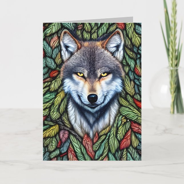 Tarjeta De Agradecimiento Wilderness Woodland Predator Wolf (Anverso)