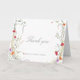 Tarjeta De Agradecimiento Wildflower-Baby in Bloom Floral Baby Girl Shower