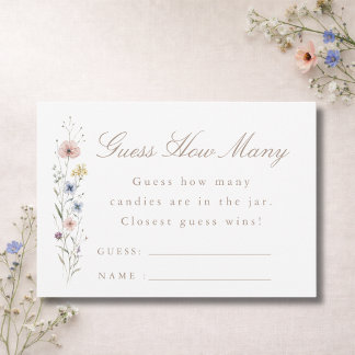 Tarjeta De Agradecimiento Wildflower Baby Shower Game Guess How Many Card