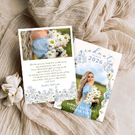 Tarjeta De Agradecimiento Wildflower Bloom Graduation Party