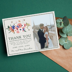 Tarjeta De Agradecimiento Wildflower Boho Boda Floral