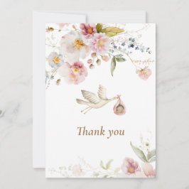 Tarjeta De Agradecimiento Wildflower Boho Chica Baby Shower