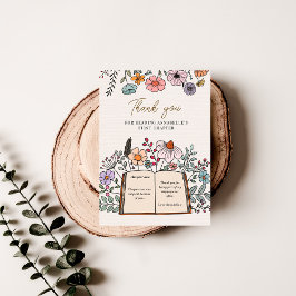 Tarjeta De Agradecimiento Wildflower Book Themed First Chapter Birthday