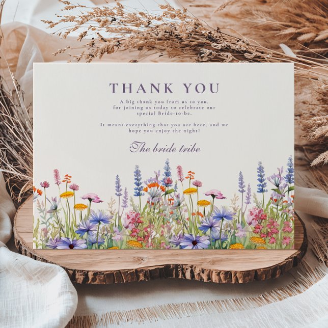 Tarjeta De Agradecimiento Wildflower Bridal Shower (Subido por el creador)