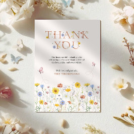 Tarjeta De Agradecimiento Wildflower Colorful Baby Shower