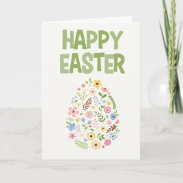 Tarjeta De Agradecimiento Wildflower Easter Egg Pattern Holiday Card