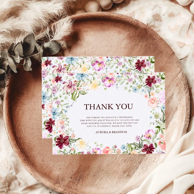 Tarjeta De Agradecimiento Wildflower Garden Floral Wedding Thank You Card (Subido por el creador)