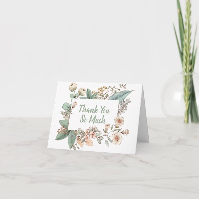 Tarjeta De Agradecimiento Wildflower Gracias (Anverso)