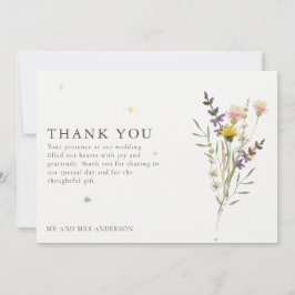 Tarjeta De Agradecimiento Wildflower Meadow Dos Bodas de fotos gracias