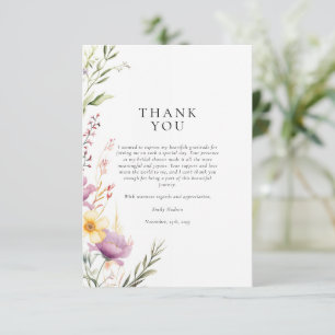 Tarjeta De Agradecimiento Wildflower Tea Fiesta Bridal Shower