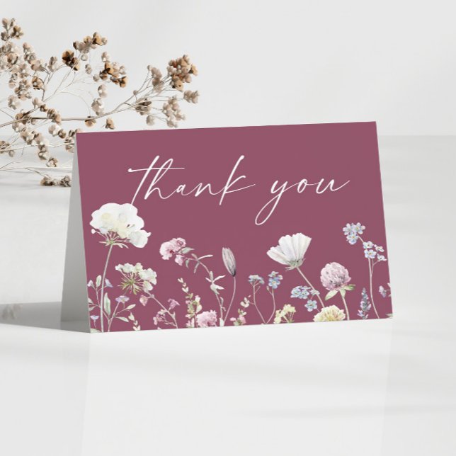Tarjeta De Agradecimiento Wildflower Wild Flowers Floral Garden (Subido por el creador)
