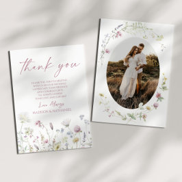 Tarjeta De Agradecimiento Wildflower Wild Flowers Floral Garden Custom Photo