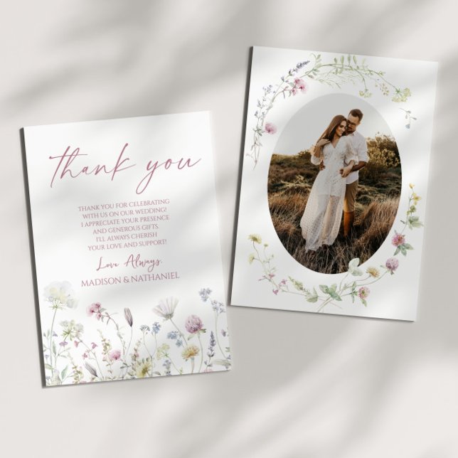 Tarjeta De Agradecimiento Wildflower Wild Flowers Floral Garden Custom Photo (Subido por el creador)