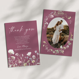 Tarjeta De Agradecimiento Wildflower Wild Flowers Floral Garden Custom Photo