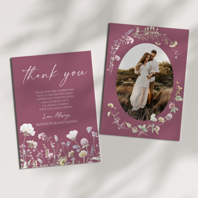 Tarjeta De Agradecimiento Wildflower Wild Flowers Floral Garden Custom Photo (Subido por el creador)