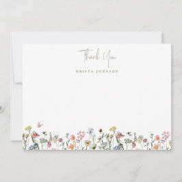 Tarjeta De Agradecimiento Wildflowers Baby Shower Personalizado Gracias