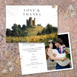 Tarjeta De Agradecimiento Wildflowers Floral Castle Wedding Photo