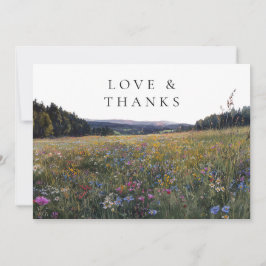 Tarjeta De Agradecimiento Wildflowers Floral Meadow Wedding Photo
