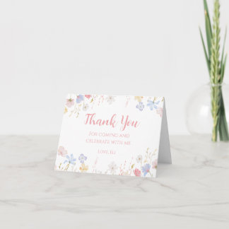 Tarjeta De Agradecimiento WILDFLOWERS Floral spring Thank you card