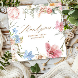 Tarjeta De Agradecimiento Wildflowers Pastel Floral Garden Party  Wedding