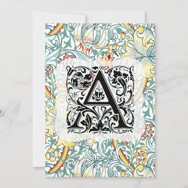 Tarjeta De Agradecimiento William Morris Alphabet Golden Lily (Anverso)