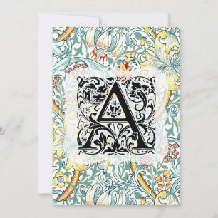 Tarjeta De Agradecimiento William Morris Alphabet Golden Lily