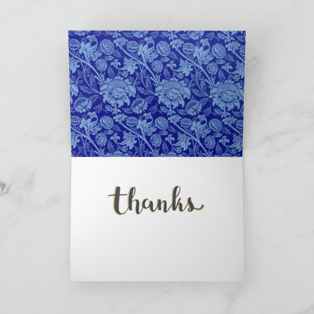Tarjeta De Agradecimiento William Morris - Blue Wey, (Interior)