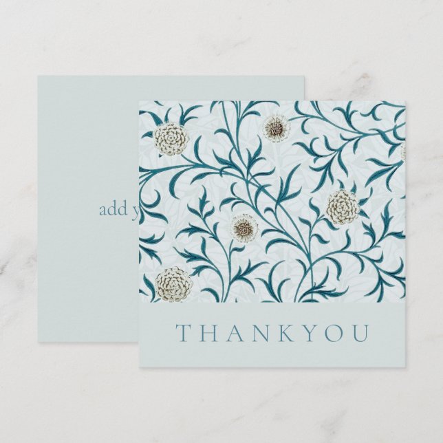 Tarjeta de agradecimiento: WILLIAM MORRIS : DISEÑO (Anverso / Reverso)