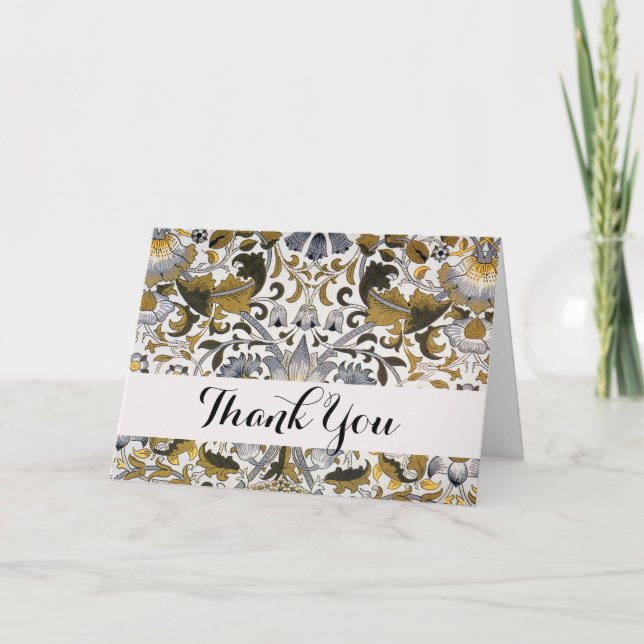 Tarjeta De Agradecimiento William Morris Flor floral Lodden (Anverso)