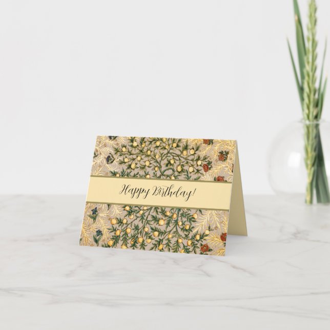 Tarjeta De Agradecimiento William Morris Floral Fruit Garden Flower Classic (Anverso)