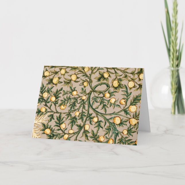 Tarjeta De Agradecimiento William Morris Floral Fruit Garden Flower Classic (Anverso)