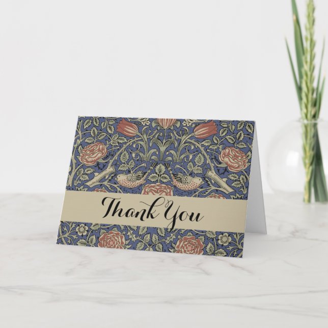Tarjeta De Agradecimiento William Morris Tudor Rosa Wallpaper (Anverso)