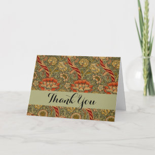 Tarjeta De Agradecimiento William Morris Wandle English Floral Damask Design