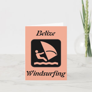 Tarjeta De Agradecimiento Windsurf en Belice (Long Caye Glover's Reef Atoll)