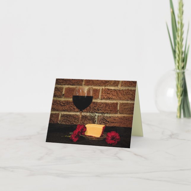 Tarjeta De Agradecimiento Wine and Cheese Gracias (Anverso)